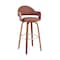 Armen Living Daxton 26" Brown Faux Leather and Walnut Wood Bar Stool LCDXBAWABR26 - alternate 1